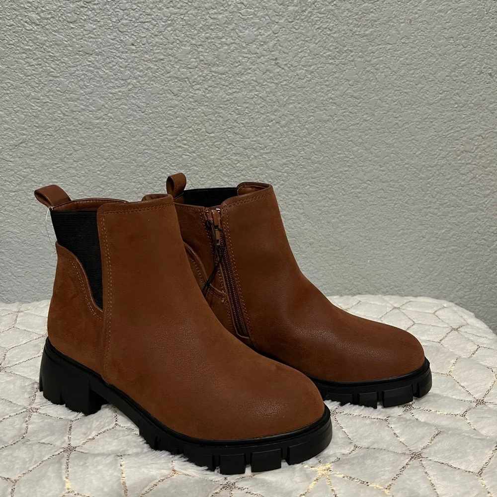 MIA Tan‎ Ankle Boots with Black Sole